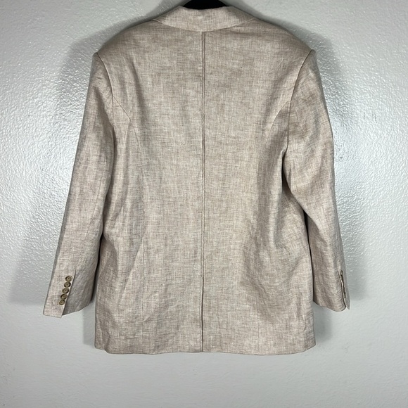 Shona Joy Oversized Linen Blazer in Sand - Picture 8 of 8